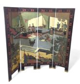 An early 20th century, double sided, ebonised four