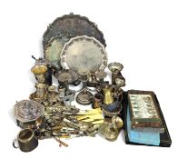 A collection of silver-plated and base-metal items