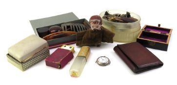 A collection of curios to include a silver cased w