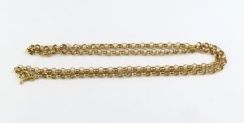 A 9ct gold round belcher link chain