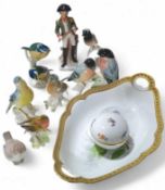 A Karl Ens figure of Eurasian bullfinches perched