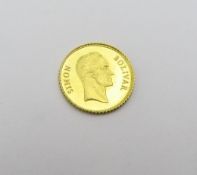 A 1974 Venezuelan quarter ounce medal,1.3g gross