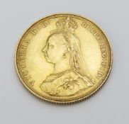 A 1887 Queen Victoria crowned head full sovereign,