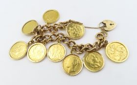 A substantial 9ct gold open curb link bracelet wit