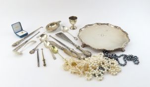 A collection of silver, silver plate