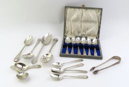 A collection of Georgian and other silver flatware