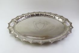 A large silver tray