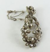 A 19th or possibly 18th century diamond brooch, se