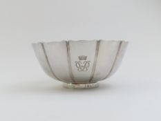 A silver royal wedding commemorative bowl, circula