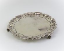 A silver card tray