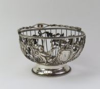 A silver handled basket