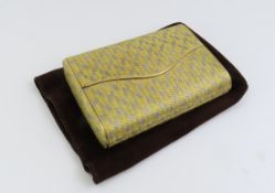 A mid-20th century two colour gold clutch purse, t