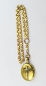 A 19th century gold plated fancy link chain, 49cm