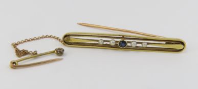 A late 19th or early 20th century bar brooch marke