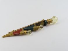 A 19th century dirk brooch, of typical form, set w