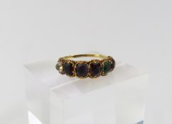 A 19th century Regard ring, the six coloured paste