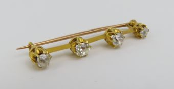 A 19th or early 20th century diamond set bar brooc