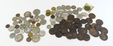 A silver Victoria 1875 shilling, together with a c