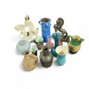 A collection of studio pottery and assorted chinaw