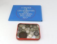 An 1817 George III shilling, a 1797 George III car