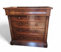 A 19th century mahogany chest of two short