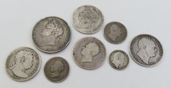 A 1816 George III silver half-crown, right facing,