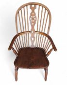 An oak and elm Windsor chair with