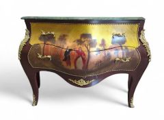 A unique bombe shaped sideboard