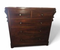 A large 19th century mahogany chest
