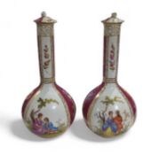 A pair of 19th century, German, Dresden porcelain