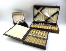 A collection of cased silver-plated items, compris