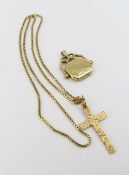 A 9ct gold box link chain, with a spring ring clas