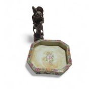 A Chinese famille rose Canton jardiniere stand, de