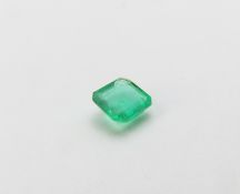 A loose step cut emerald, 1.3ct, approximately 7.3