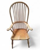 An oak Windsor elbow chair