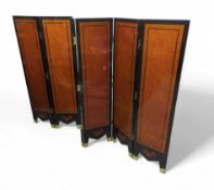 A Vietnamese six panel folding screen,