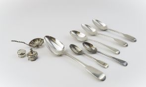 A collection of silver and unmarked white metal