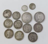 A collection of late Victorian silver coinage, inc
