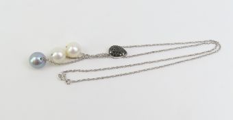 A contemporary pearl necklace, the white gold trac