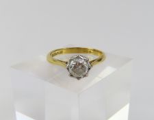 A diamond solitaire ring, the round brilliant cut