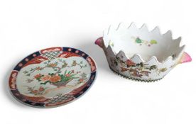 A Japanese export Imari porcelain plate, with impr