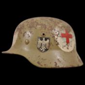 Very Rare WWII Nazi German M35 German Army Medic's Helmet.