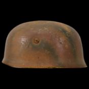 WWII Nazi German M38 Luftwaffe Paratrooper Helmet in camouflage paint.