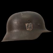 WWII Nazi German M42 SS Combat Helmet, SS emblem.