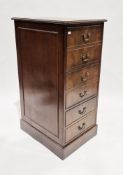 Pair of reproduction Regency mahogany veneered filing cabinets with green leather inset tops and