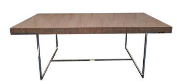 B&B Italia Athos veneer dining table by Paolo Piva of rectangular form, raised on fixed chromed