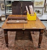 19th century mahogany extending dining table, with four additional leaves, the rectangular top