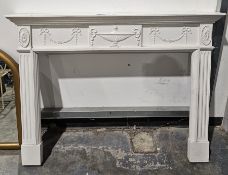 White painted Adam's-style fireplace, 108cm x 141cm