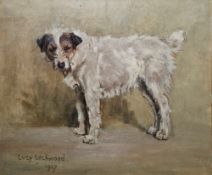 Lucy Lockwood (British, active 1896–1934) Oil on canvas Study of a wire-haired terrier, signed and