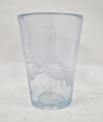 Swedish Art glass vase by Kosta Boda, with label, of tapering cylindrical form, with pale opalescent